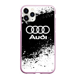 Чехол iPhone 11 Pro матовый Audi: Black Spray, цвет: 3D-розовый