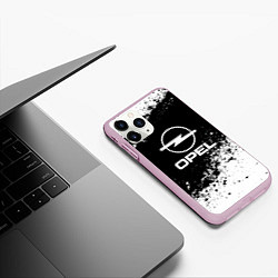 Чехол iPhone 11 Pro матовый Opel: Black Spray, цвет: 3D-розовый — фото 2