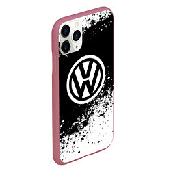 Чехол iPhone 11 Pro матовый Volkswagen: Black Spray, цвет: 3D-малиновый — фото 2