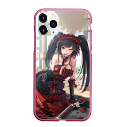 Чехол iPhone 11 Pro матовый Kurumi Tokisaki, цвет: 3D-малиновый