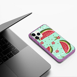 Чехол iPhone 11 Pro матовый Арбузный вкус, цвет: 3D-фиолетовый — фото 2