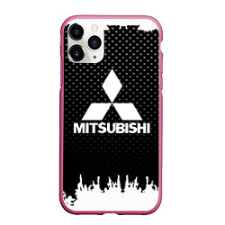 Чехол iPhone 11 Pro матовый Mitsubishi: Black Side, цвет: 3D-малиновый