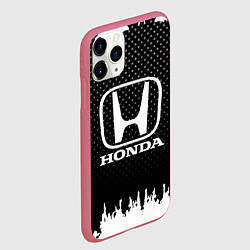 Чехол iPhone 11 Pro матовый Honda: Black Side, цвет: 3D-малиновый — фото 2