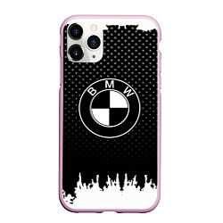 Чехол iPhone 11 Pro матовый BMW Black Style, цвет: 3D-розовый