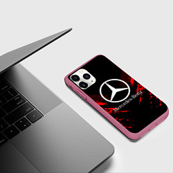 Чехол iPhone 11 Pro матовый Mercedes-Benz: Red Anger, цвет: 3D-малиновый — фото 2