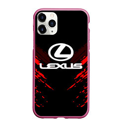 Чехол iPhone 11 Pro матовый Lexus: Red Anger, цвет: 3D-малиновый