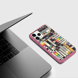 Чехол iPhone 11 Pro матовый VHS-кассеты, цвет: 3D-малиновый — фото 2