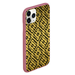 Чехол iPhone 11 Pro матовый Обережная вышивка, цвет: 3D-малиновый — фото 2
