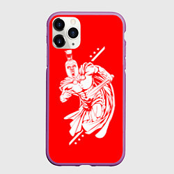 Чехол iPhone 11 Pro матовый Спартанский гладиатор, цвет: 3D-фиолетовый