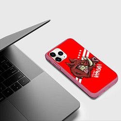 Чехол iPhone 11 Pro матовый Кто мы? Мясо!, цвет: 3D-малиновый — фото 2