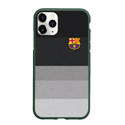 Чехол iPhone 11 Pro матовый ФК Барселона: Серый стиль, цвет: 3D-темно-зеленый