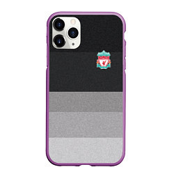Чехол iPhone 11 Pro матовый ФК Ливерпуль: Серый стиль