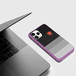 Чехол iPhone 11 Pro матовый ФК Арсенал: Серый стиль, цвет: 3D-фиолетовый — фото 2