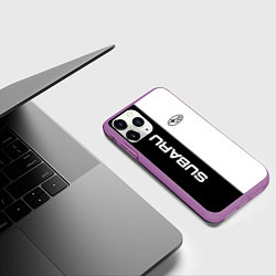 Чехол iPhone 11 Pro матовый Subaru B&W, цвет: 3D-фиолетовый — фото 2