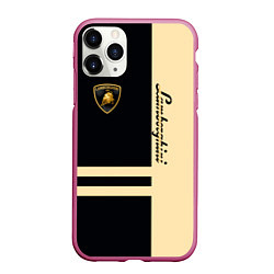 Чехол iPhone 11 Pro матовый Lamborghini Sport, цвет: 3D-малиновый