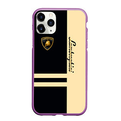 Чехол iPhone 11 Pro матовый Lamborghini Sport, цвет: 3D-фиолетовый