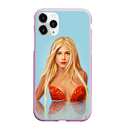 Чехол iPhone 11 Pro матовый Дженнифер Энистон, цвет: 3D-розовый