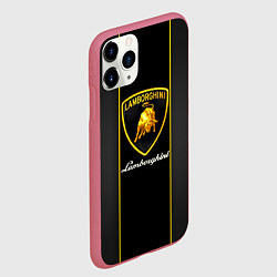 Чехол iPhone 11 Pro матовый Lamborghini Luxury, цвет: 3D-малиновый — фото 2