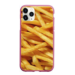 Чехол iPhone 11 Pro матовый Картофель фри, цвет: 3D-малиновый