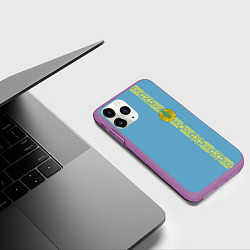 Чехол iPhone 11 Pro матовый I Love Kazakhstan, цвет: 3D-фиолетовый — фото 2