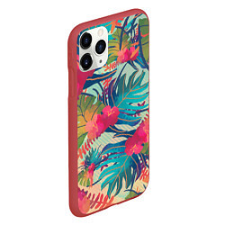 Чехол iPhone 11 Pro матовый Тропический мотив, цвет: 3D-красный — фото 2