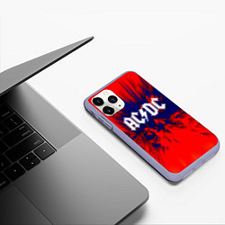 Чехол iPhone 11 Pro матовый AC/DC: Red & Blue, цвет: 3D-светло-сиреневый — фото 2