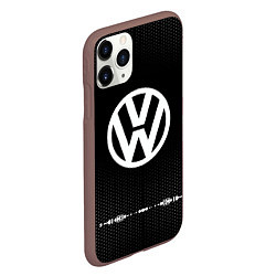 Чехол iPhone 11 Pro матовый Volkswagen: Black Abstract, цвет: 3D-коричневый — фото 2