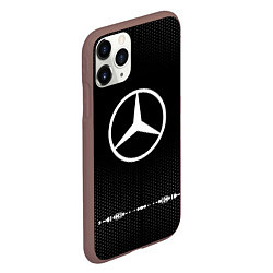 Чехол iPhone 11 Pro матовый Mercedes: Black Abstract, цвет: 3D-коричневый — фото 2
