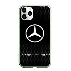 Чехол iPhone 11 Pro матовый Mercedes: Black Abstract