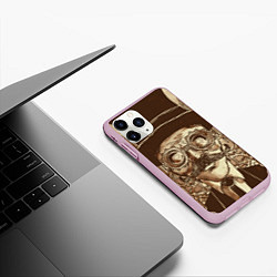 Чехол iPhone 11 Pro матовый Мистер Стимпанк, цвет: 3D-розовый — фото 2