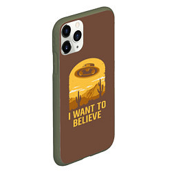 Чехол iPhone 11 Pro матовый I want to believe, цвет: 3D-темно-зеленый — фото 2