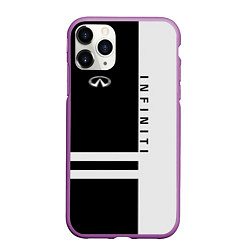 Чехол iPhone 11 Pro матовый Infiniti: B&W Lines, цвет: 3D-фиолетовый