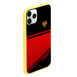 Чехол iPhone 11 Pro матовый Russia: Red Sport, цвет: 3D-желтый — фото 2