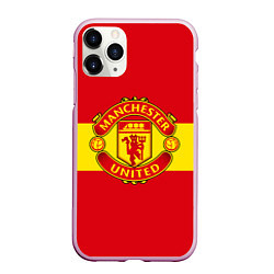 Чехол iPhone 11 Pro матовый FC Man United: Red Style, цвет: 3D-розовый