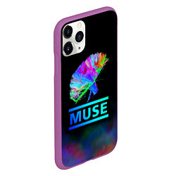 Чехол iPhone 11 Pro матовый Muse: Neon Flower, цвет: 3D-фиолетовый — фото 2