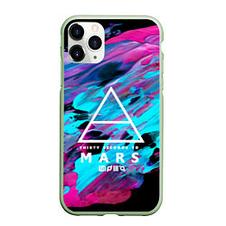 Чехол iPhone 11 Pro матовый 30 STM: Neon Colours, цвет: 3D-салатовый