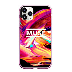 Чехол iPhone 11 Pro матовый MUSE: Neon Colours, цвет: 3D-розовый