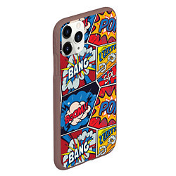 Чехол iPhone 11 Pro матовый Pop art pattern, цвет: 3D-коричневый — фото 2