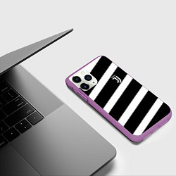 Чехол iPhone 11 Pro матовый Juve: B&W Lines, цвет: 3D-фиолетовый — фото 2