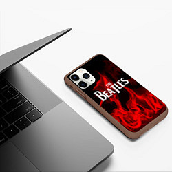 Чехол iPhone 11 Pro матовый The Beatles: Red Flame, цвет: 3D-коричневый — фото 2