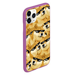 Чехол iPhone 11 Pro матовый Doge: Deal with it, цвет: 3D-фиолетовый — фото 2