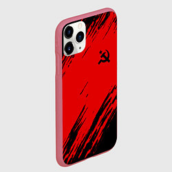Чехол iPhone 11 Pro матовый USSR: Red Patriot, цвет: 3D-малиновый — фото 2