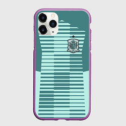 Чехол iPhone 11 Pro матовый Сборная Испании: Вратарская ЧМ-2018, цвет: 3D-фиолетовый