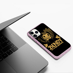 Чехол iPhone 11 Pro матовый Bendy And the ink machine, цвет: 3D-розовый — фото 2