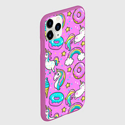 Чехол iPhone 11 Pro матовый Сказочные единороги, цвет: 3D-фиолетовый — фото 2
