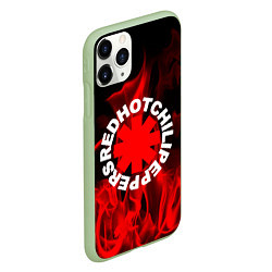 Чехол iPhone 11 Pro матовый RHCP: Red Flame, цвет: 3D-салатовый — фото 2
