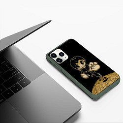 Чехол iPhone 11 Pro матовый Bendy and the ink machine, цвет: 3D-темно-зеленый — фото 2