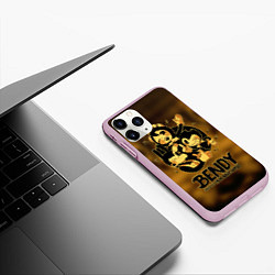 Чехол iPhone 11 Pro матовый Bendy and the ink machine, цвет: 3D-розовый — фото 2
