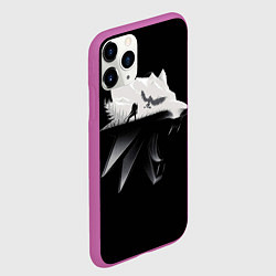 Чехол iPhone 11 Pro матовый Волк Ведьмака, цвет: 3D-фиолетовый — фото 2