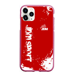 Чехол iPhone 11 Pro матовый Eat Sleep JDM: Red Style, цвет: 3D-малиновый